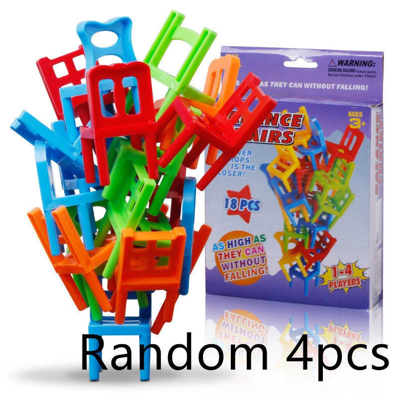 Colourful Balance Chairs Stacking Game for educational family fun