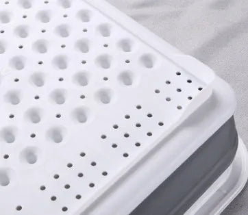 Off-white foldable kitchen dish drainer drying rack for tableware and produce storage