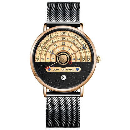 Men's silver and gold sports quartz watch with 40mm dial and stainless steel strap
