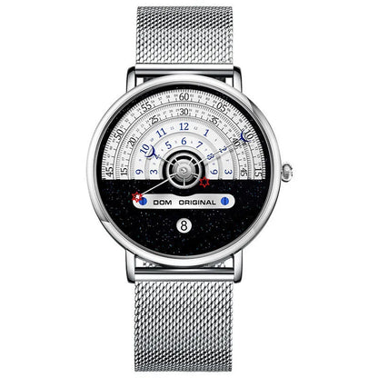 Men's silver and gold sports quartz watch with 40mm dial and stainless steel strap