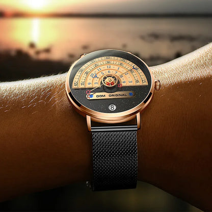 Men's silver and gold sports quartz watch with 40mm dial and stainless steel strap