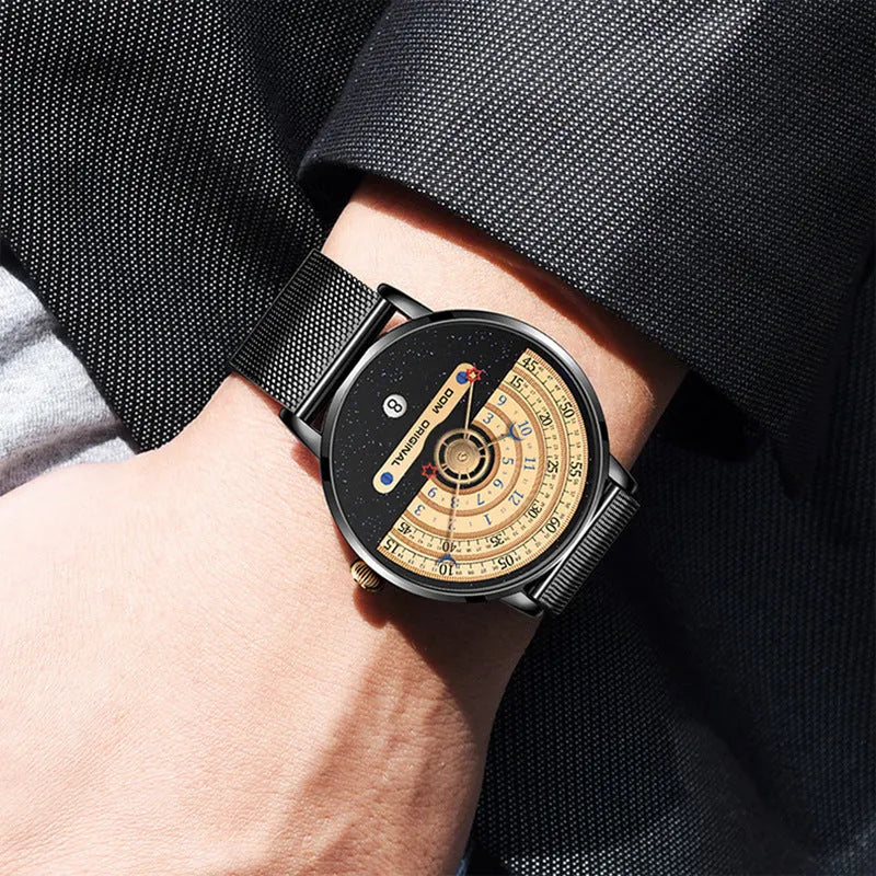Men's silver and gold sports quartz watch with 40mm dial and stainless steel strap