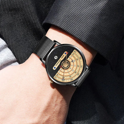 Men's silver and gold sports quartz watch with 40mm dial and stainless steel strap