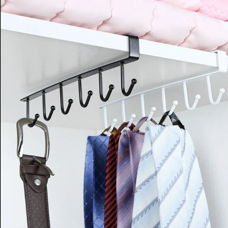 Sturdy wrought iron wall hook with seamless, nail-free design for versatile storage and organization in the home or office