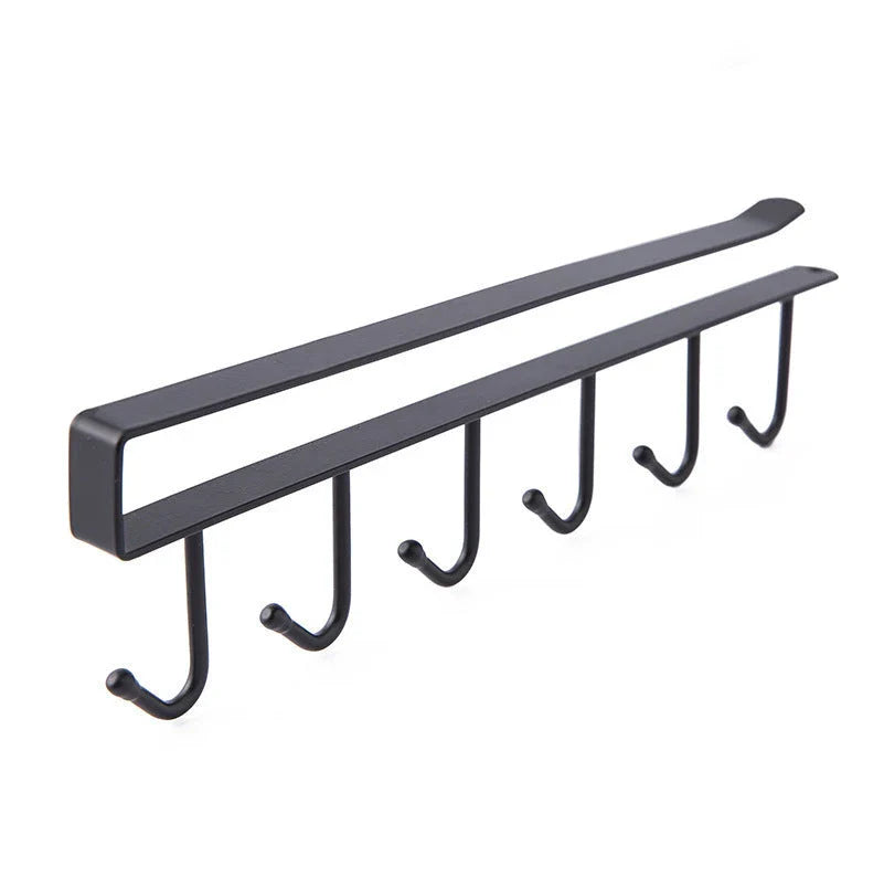 Sturdy wrought iron wall hook with seamless, nail-free design for versatile storage and organization in the home or office