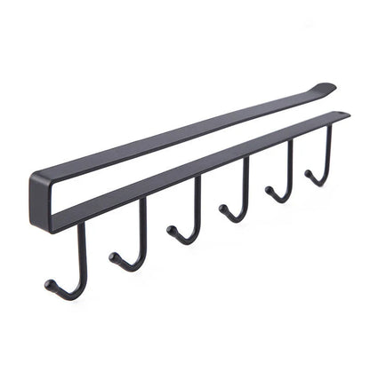Sturdy wrought iron wall hook with seamless, nail-free design for versatile storage and organization in the home or office