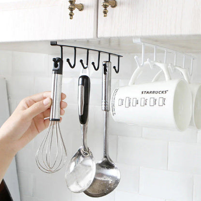 Sturdy wrought iron wall hook with seamless, nail-free design for versatile storage and organization in the home or office
