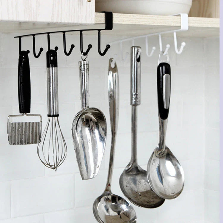 Sturdy wrought iron wall hook with seamless, nail-free design for versatile storage and organization in the home or office