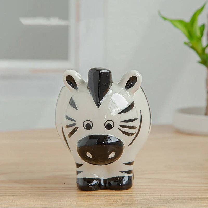 Cartoon animal ceramic succulent pot with breathable design for healthy plants