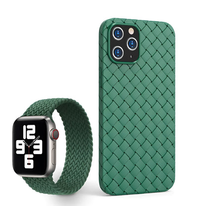 Woven pattern TPU phone case for iPhone in solid colour options