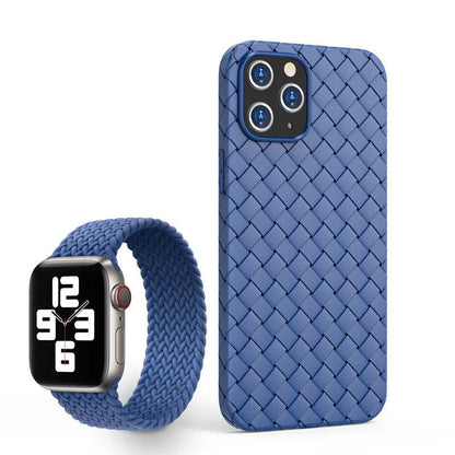 Woven pattern TPU phone case for iPhone in solid colour options