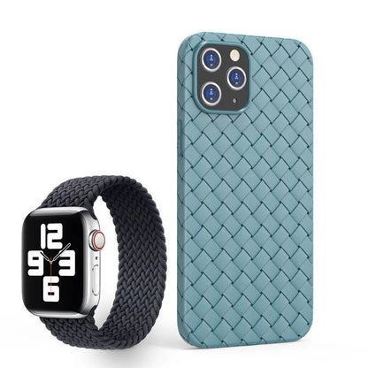 Woven pattern TPU phone case for iPhone in solid colour options