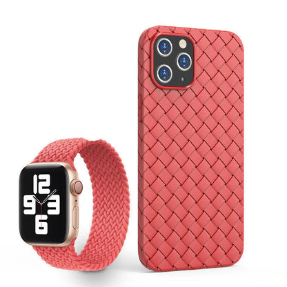 Woven pattern TPU phone case for iPhone in solid colour options