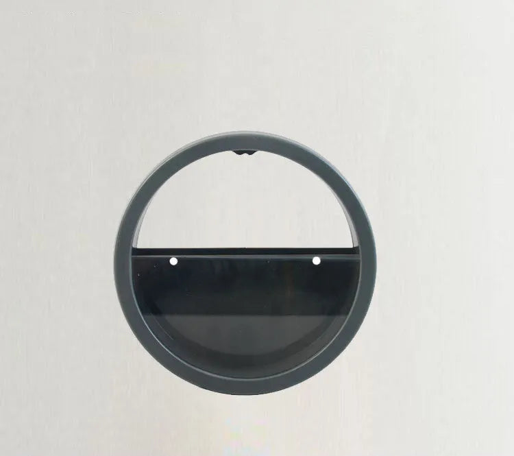Round iron style plastic wall vase hanging basket for flowers in multiple colour options.