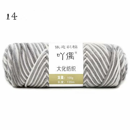 Gradient milk cotton wool hand-knitting yarn in various vibrant colours