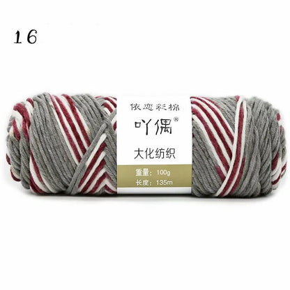 Gradient milk cotton wool hand-knitting yarn in various vibrant colours