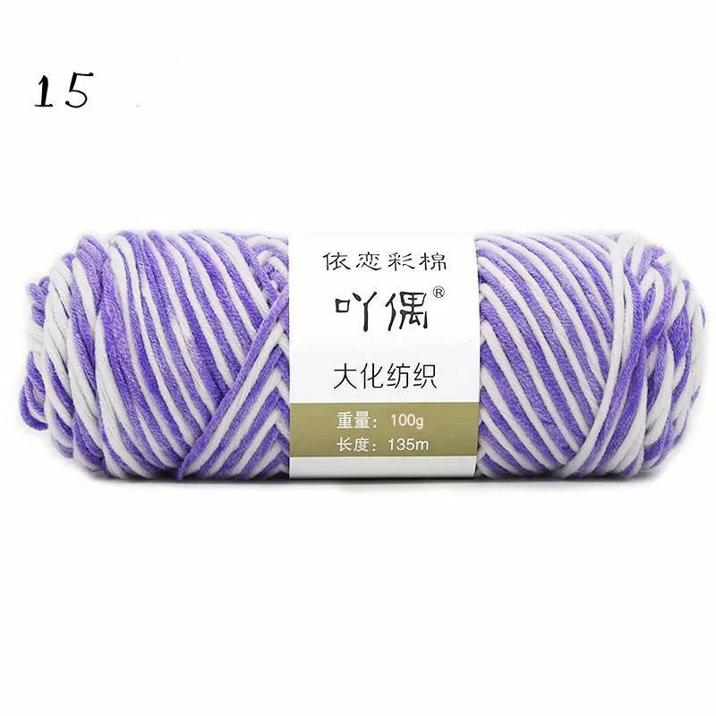 Gradient milk cotton wool hand-knitting yarn in various vibrant colours