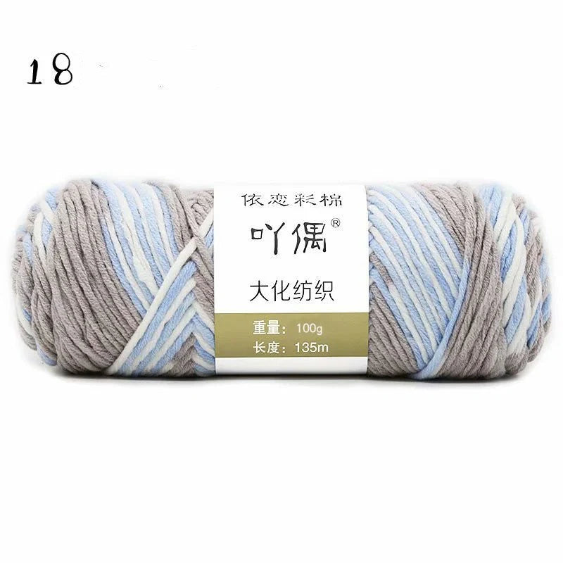 Gradient milk cotton wool hand-knitting yarn in various vibrant colours