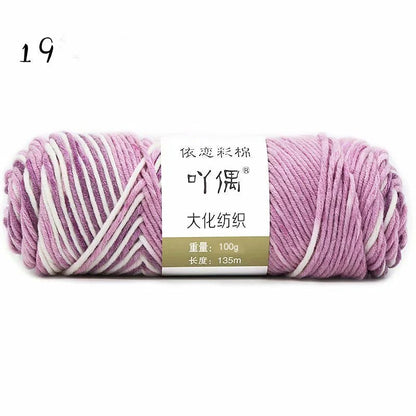 Gradient milk cotton wool hand-knitting yarn in various vibrant colours