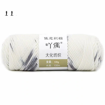 Gradient milk cotton wool hand-knitting yarn in various vibrant colours