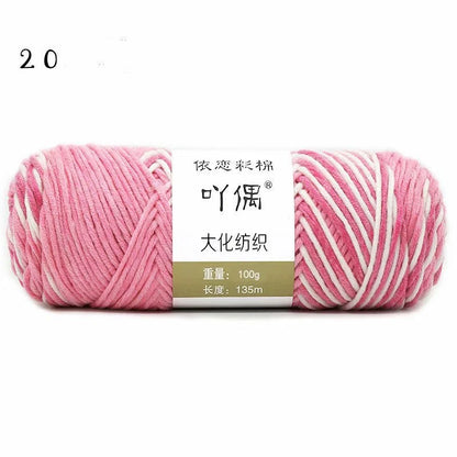 Gradient milk cotton wool hand-knitting yarn in various vibrant colours