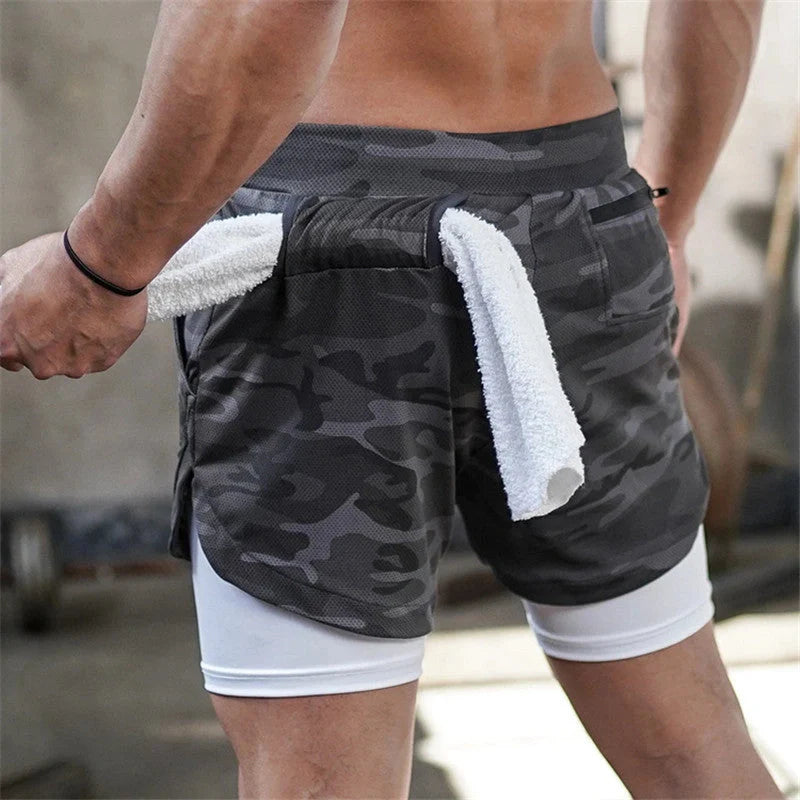 Premium compression shorts with pockets for men, perfect for gym and casual wear