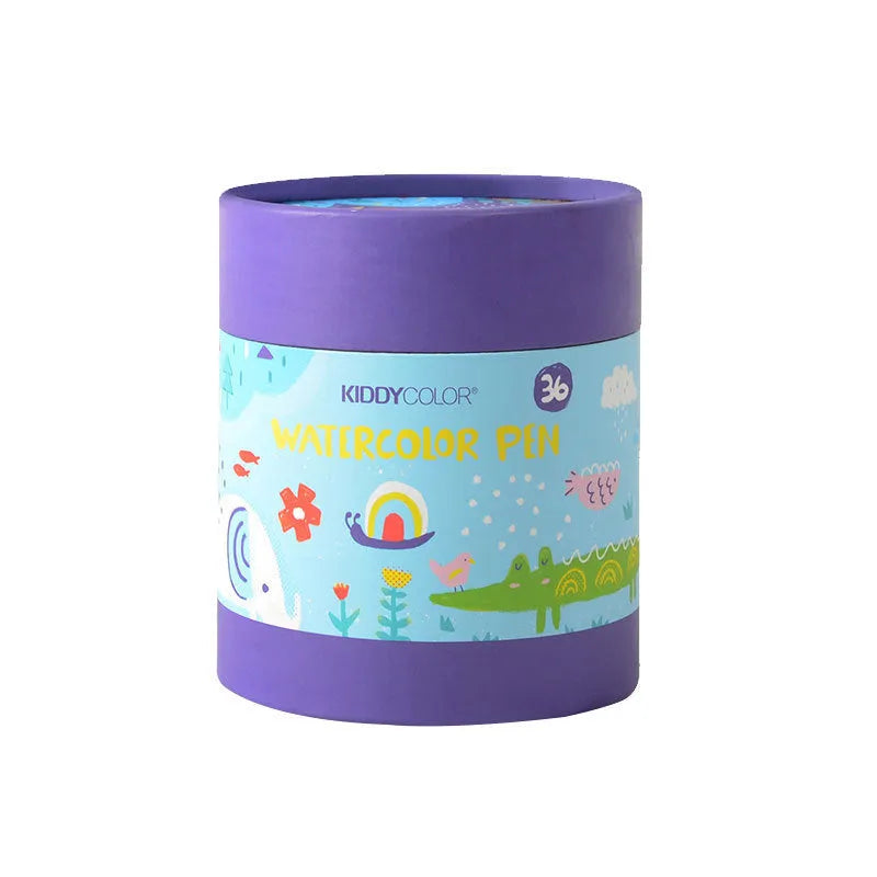 Children's washable watercolour pen set with plastic barrels in 36 or 48 colour options