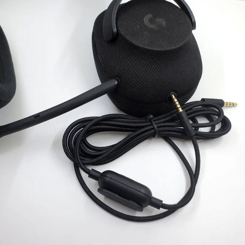Black universal audio cable for game headsets with bare copper wire construction