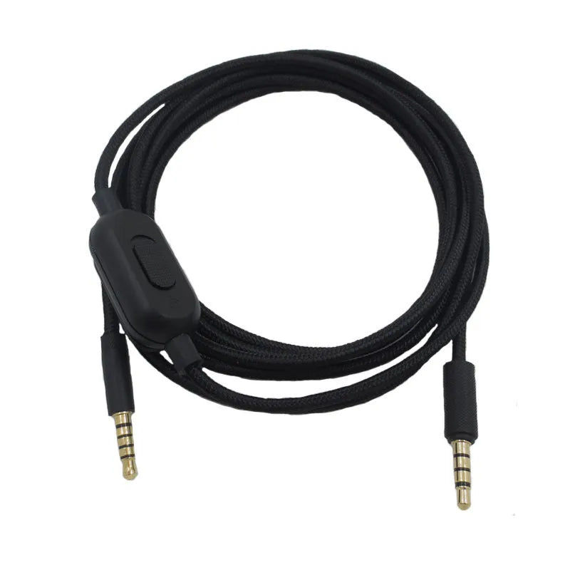 Black universal audio cable for game headsets with bare copper wire construction