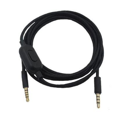 Black universal audio cable for game headsets with bare copper wire construction