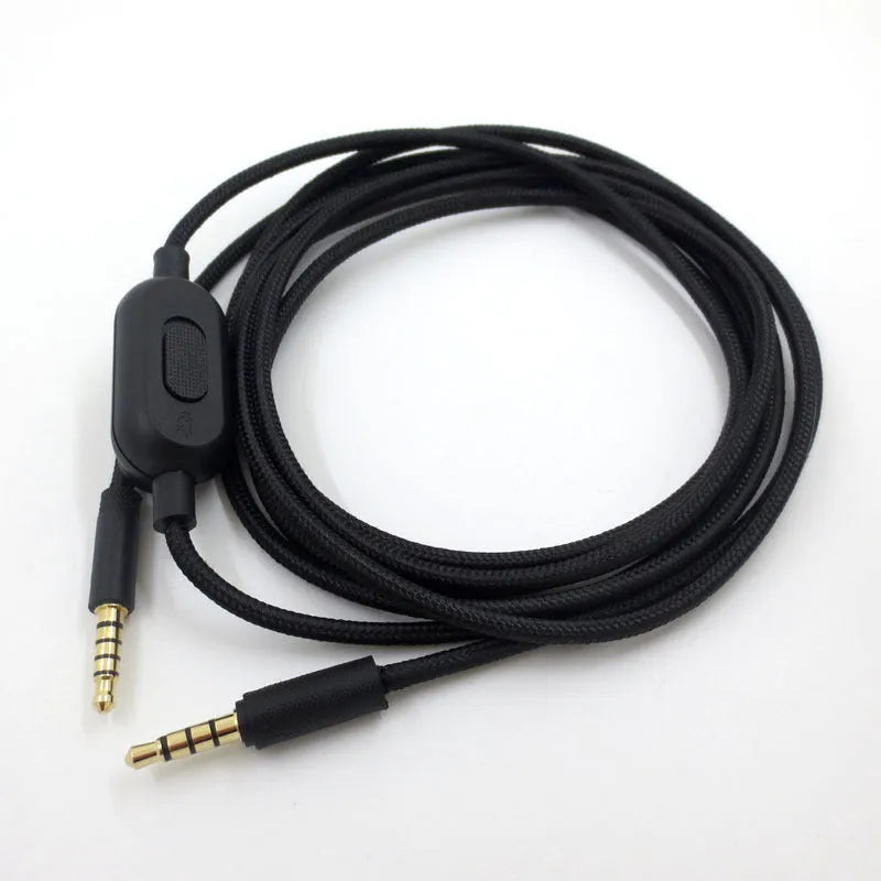 Black universal audio cable for game headsets with bare copper wire construction