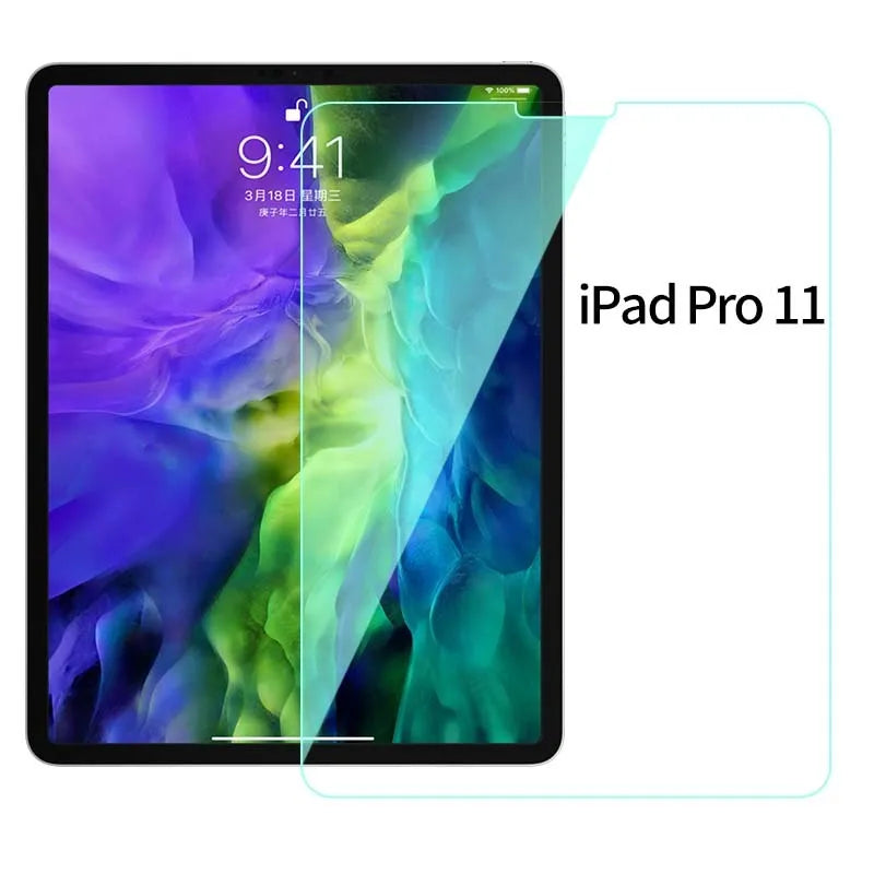 Tempered glass iPad screen protector for Pro 11, Pro 12.9 and mini 4/5 with anti-blue light and anti-fingerprint coating