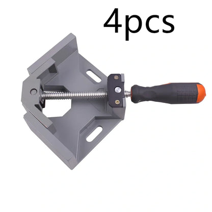 Corner Perfecter 90-degree right angle welding and woodworking fixture with adjustable jaws and rubber handle