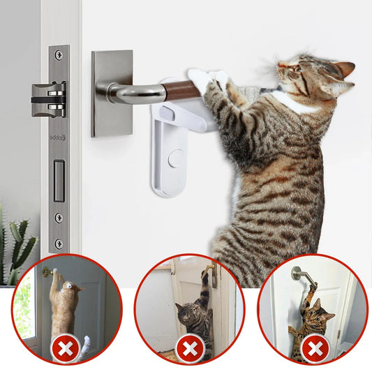 Children's safety door lever lock with 3M tape for easy installation
