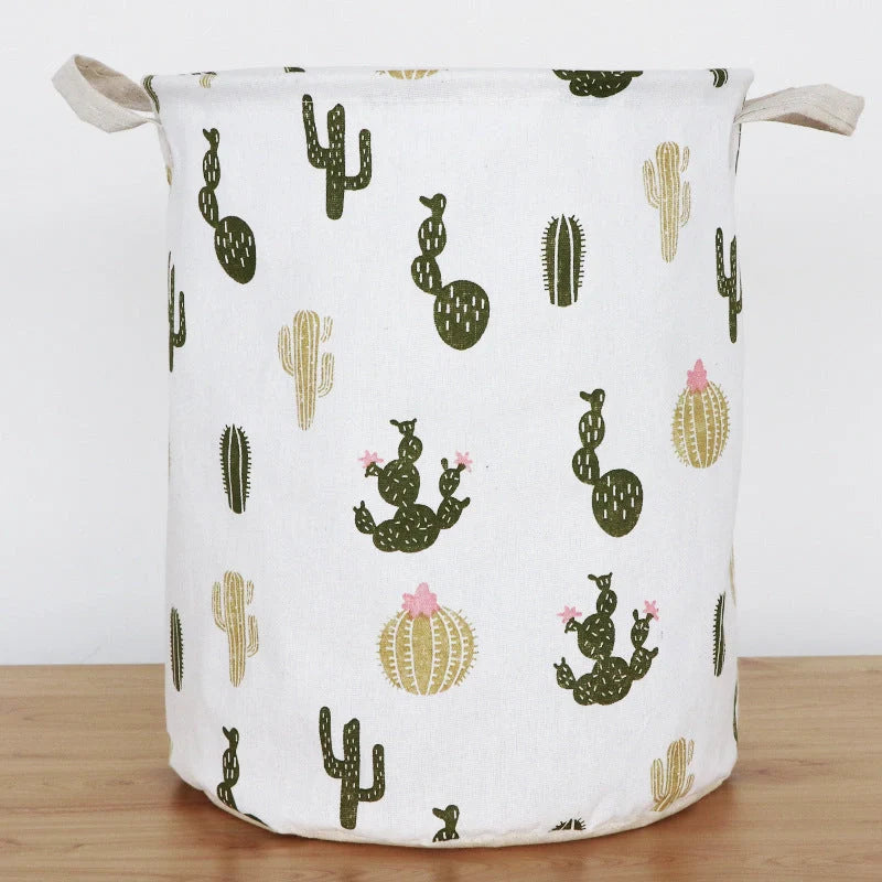European style cotton linen laundry basket with various designs for home organisation