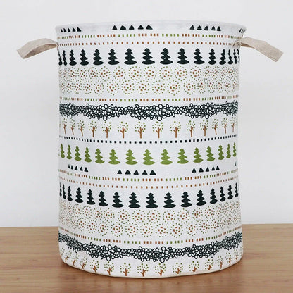 European style cotton linen laundry basket with various designs for home organisation