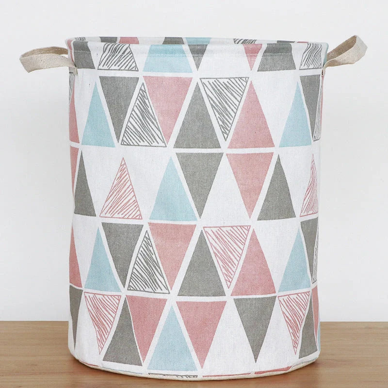 European style cotton linen laundry basket with various designs for home organisation
