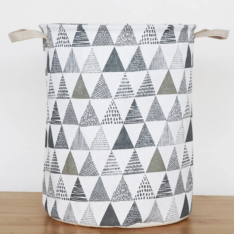 European style cotton linen laundry basket with various designs for home organisation
