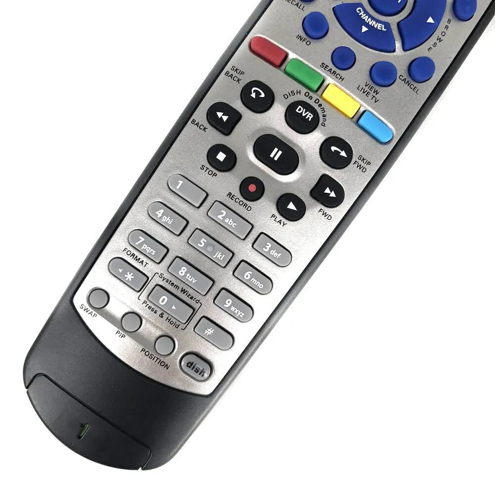 Black DISH Network universal remote control compatible with code 20.1 satellite receivers and SAT VIP TV DVD models