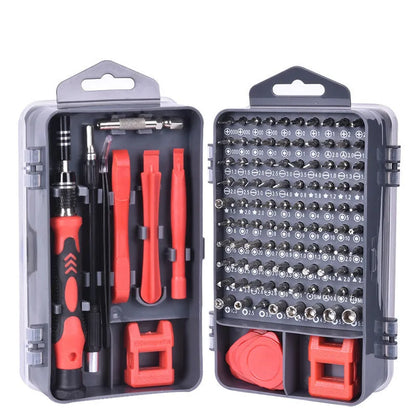 117 in 1 magnetic screwdriver set with bits, flexible extension, and compact case for electronics repair