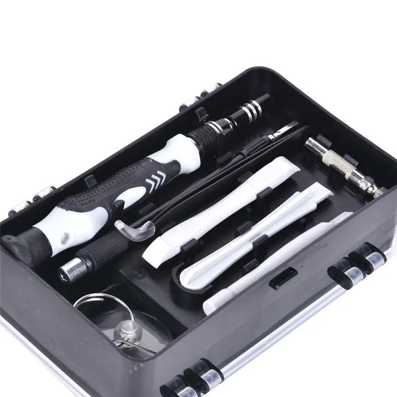 117 in 1 magnetic screwdriver set with bits, flexible extension, and compact case for electronics repair