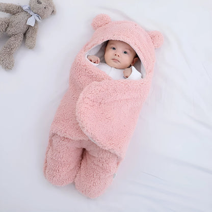 Thickened anti-shock baby quilt in khaki colour showing lamb velvet exterior and pure cotton interior