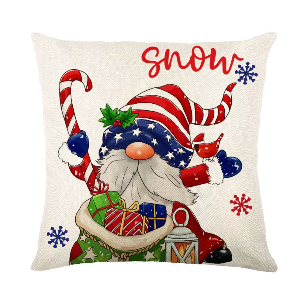Cozy snowflake throw pillow covers with vibrant holiday designs in multiple color options