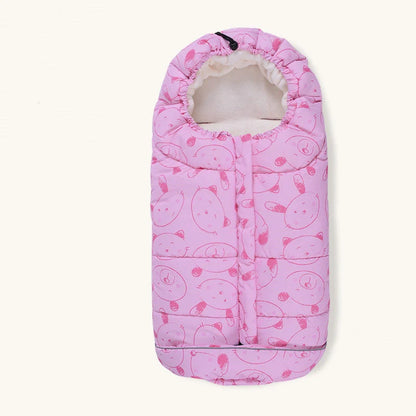 Winter windproof baby sleeping bag in various colours, perfect for strollers and wheelchairs