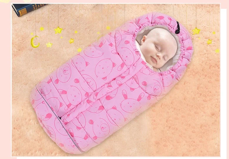 Winter windproof baby sleeping bag in various colours, perfect for strollers and wheelchairs