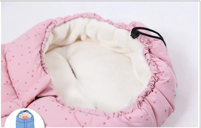 Winter windproof baby sleeping bag in various colours, perfect for strollers and wheelchairs