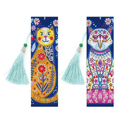 5D diamond painting DIY bookmark kit with pendant, 6x21cm PU material, modern simple style