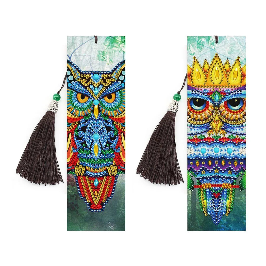 5D diamond painting DIY bookmark kit with pendant, 6x21cm PU material, modern simple style