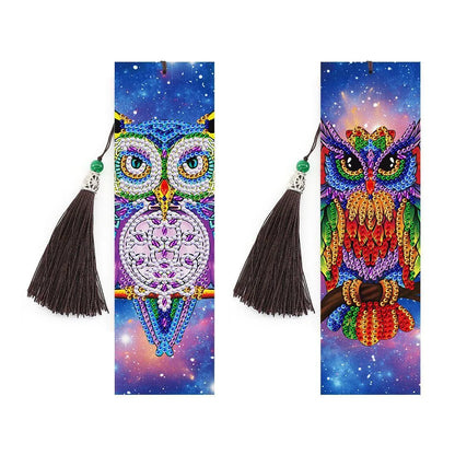 5D diamond painting DIY bookmark kit with pendant, 6x21cm PU material, modern simple style