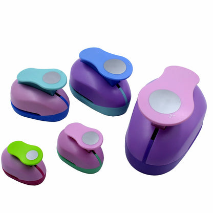 Round children's puzzle embossing machine with colourful design and six size options for paper crafts